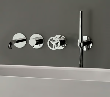 CHRONO - Recessed single handle bathtub set with hand shower by Remer Rubinetterie - view 3